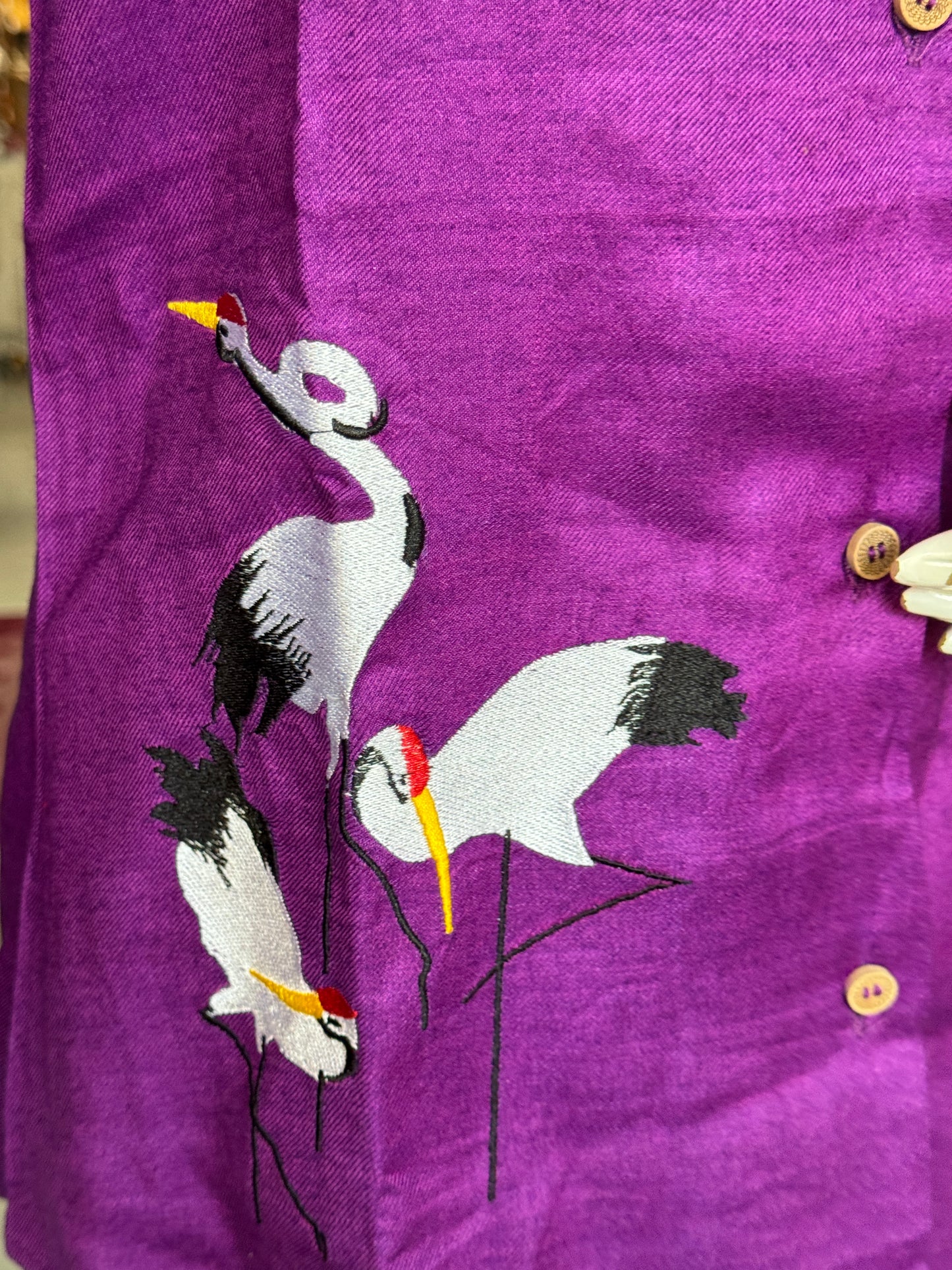 Purple soft bamboo coord set with embroidery