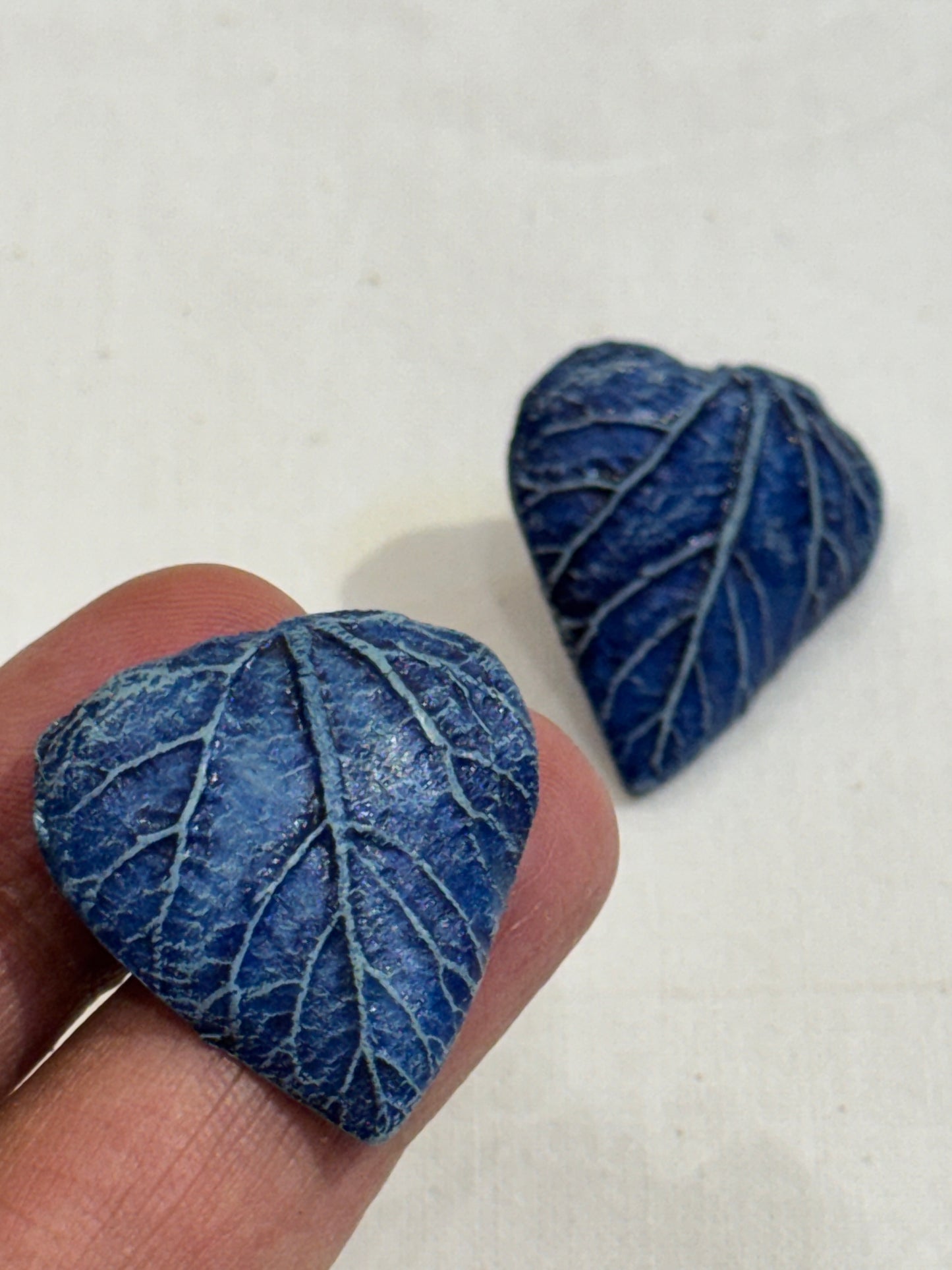 Leaves design handcrafted papier mache unique light weight earrings