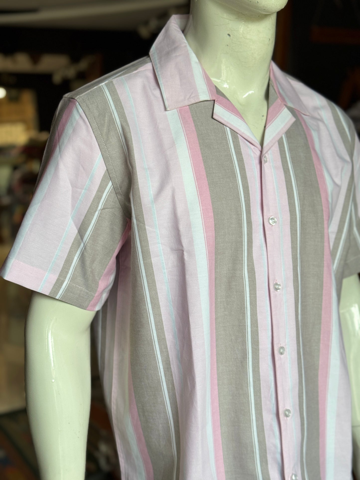 Multi colour stripes cotton half sleeves hawaiian shirt for men - multiple colors available