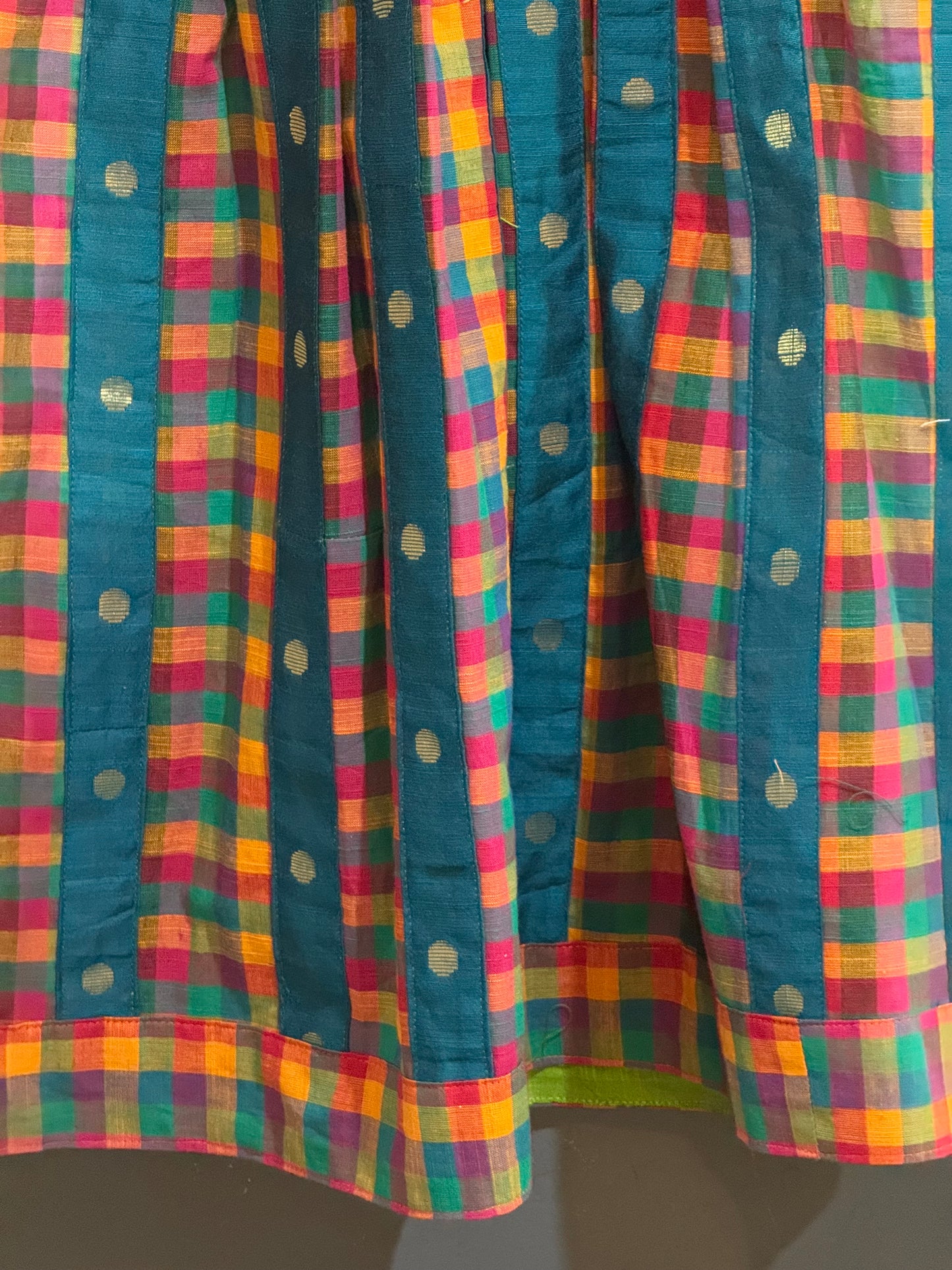 Colorful Madras checks dress for girls