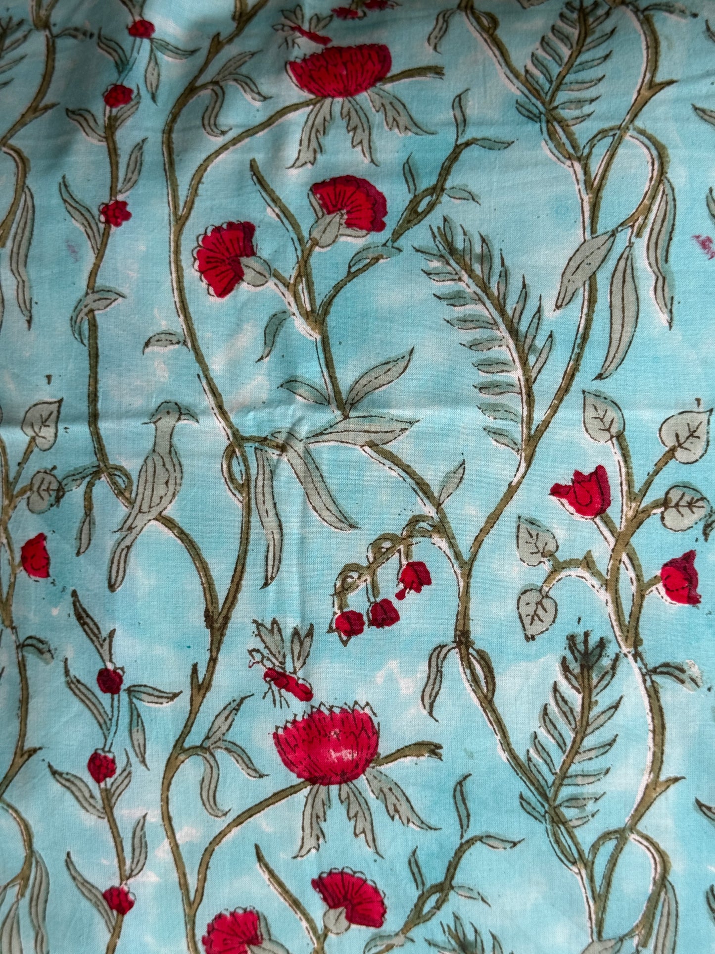 20 x 20 inch hand block printed cotton cushion cover