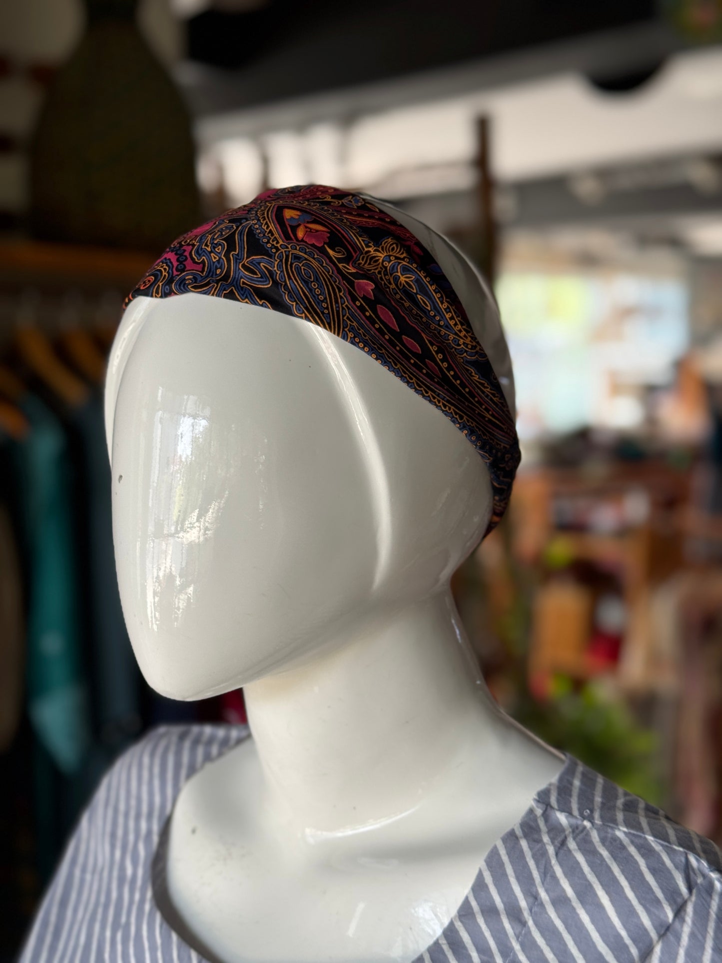 Printed Unisex cotton Head band with elastic