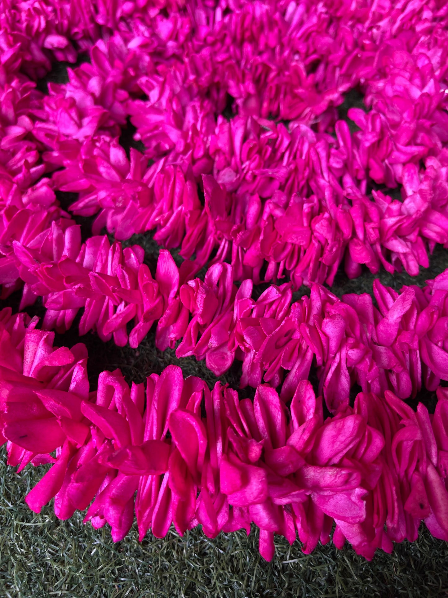 Pink rose petals Sholapith handmade flowers 10 feet garland / Mala / toran