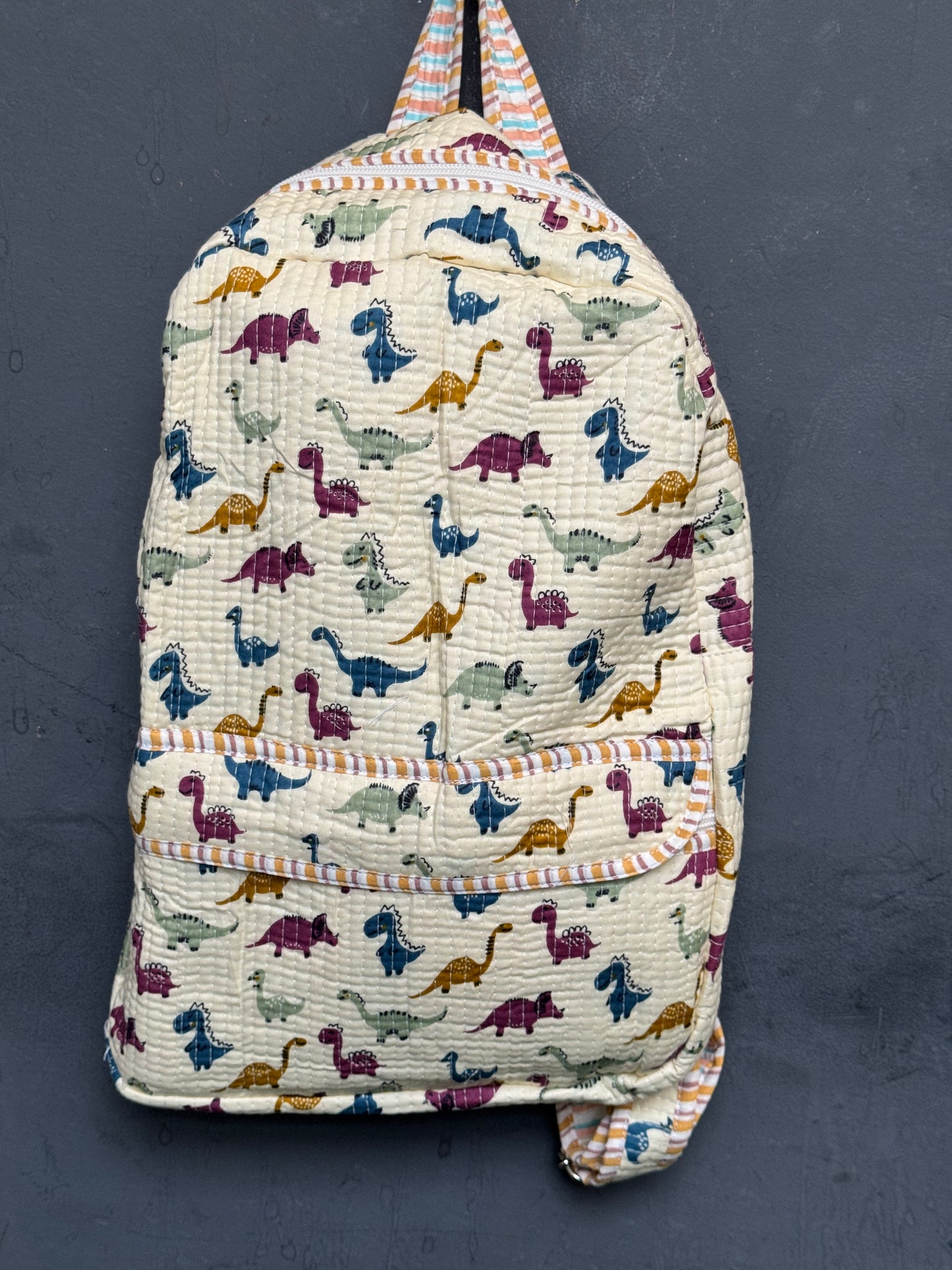 Children’s back pack in hand block printed cotton