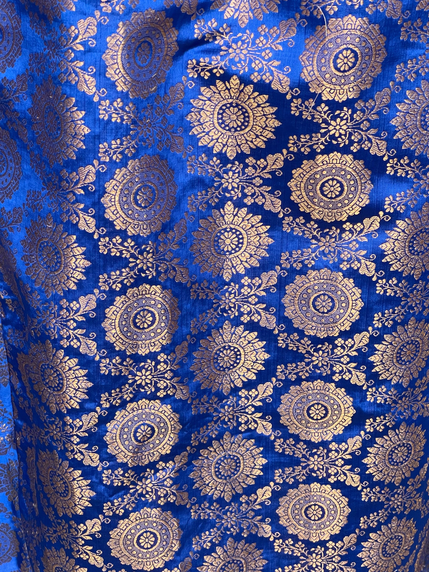 Blue Banarasi brocade lehenga crop top set