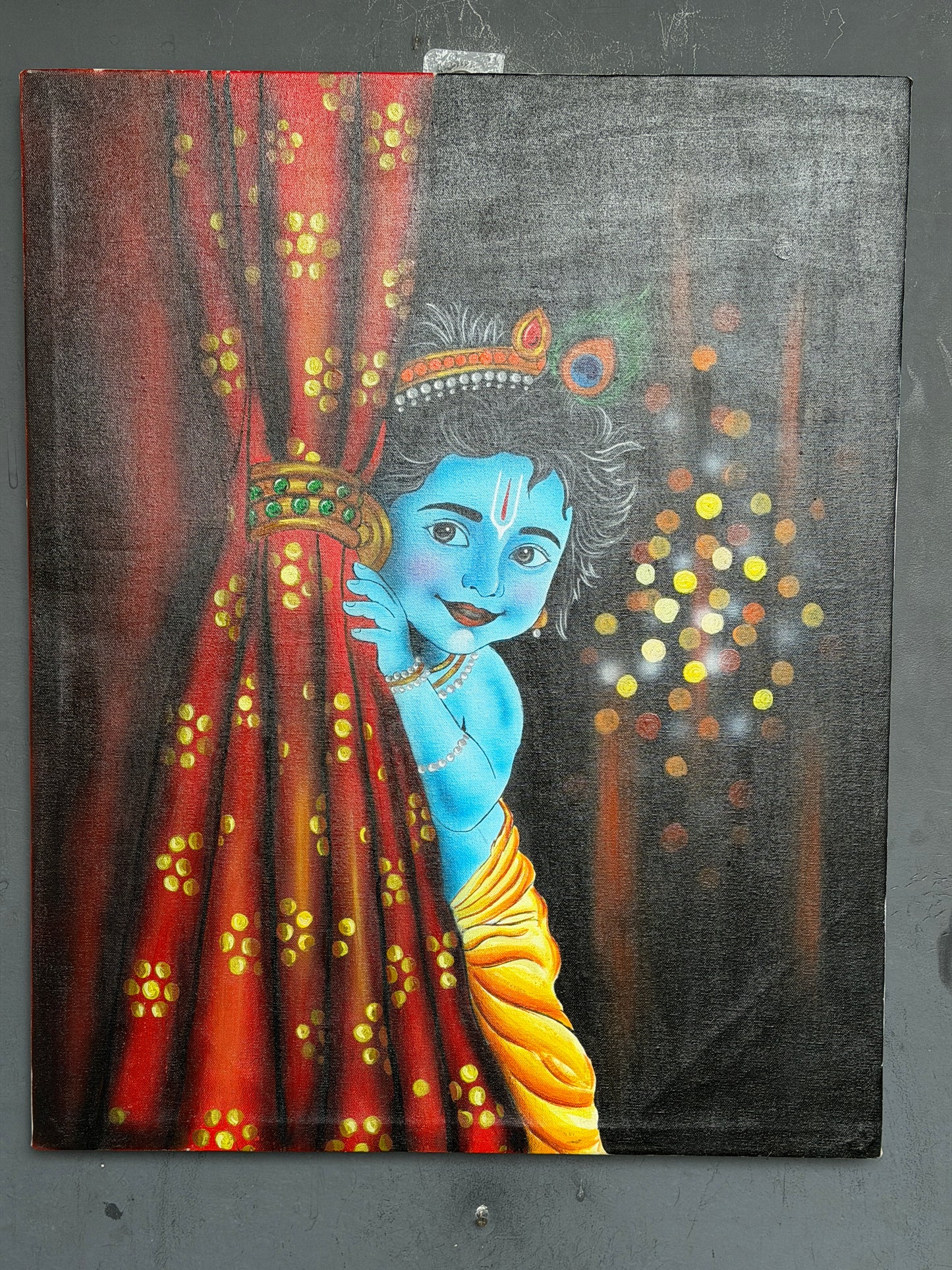 Chinni Krishna - acrylic colors painting on stretched canvas 24 x 30 inches