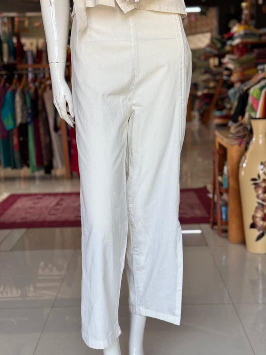 Off white pants in soft hand woven cotton
