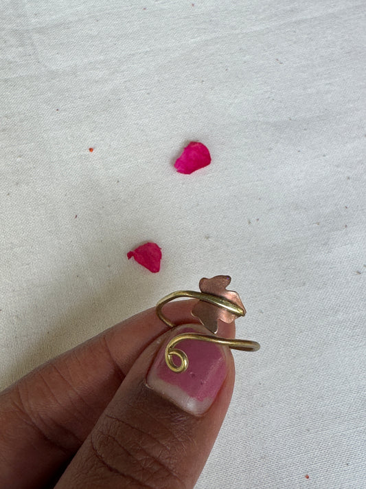 Copper n brass twisted wire finger ring - click to see design options