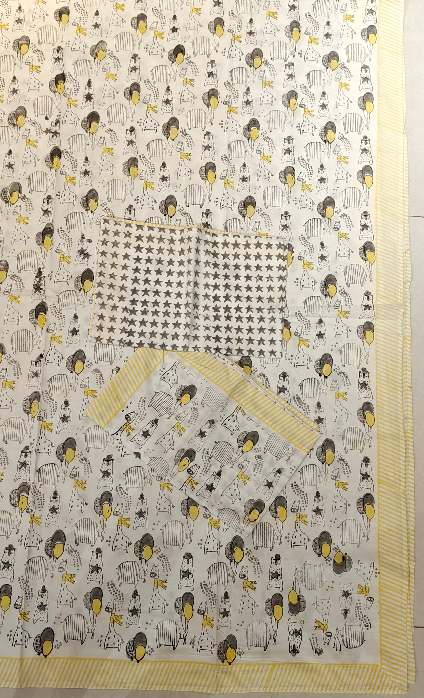 Soft fine cotton hand block printed super King 108 x 108 inches bedsheet - multiple designs available