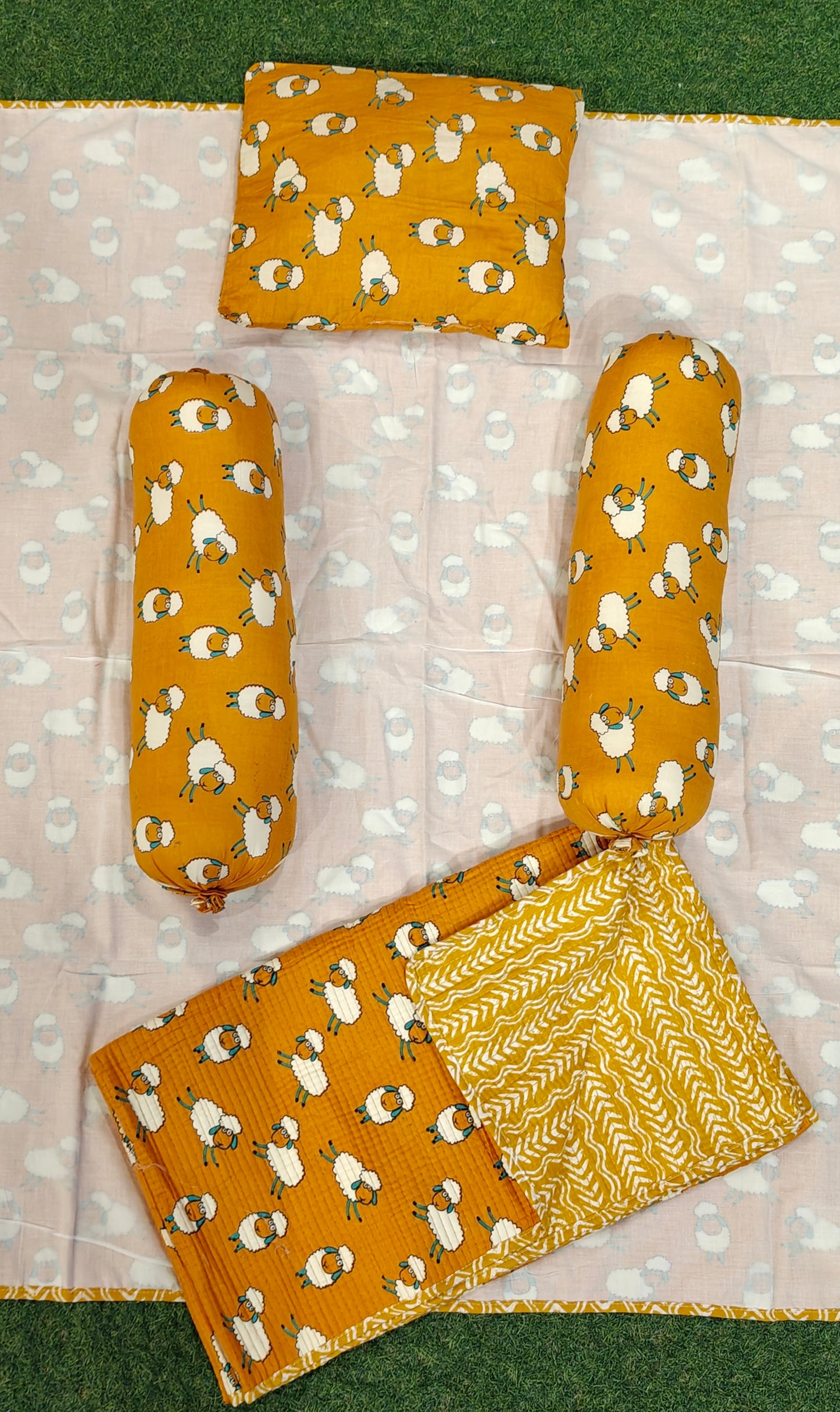 Baby bedding sets in hand block printed fine cotton - multiple prints available