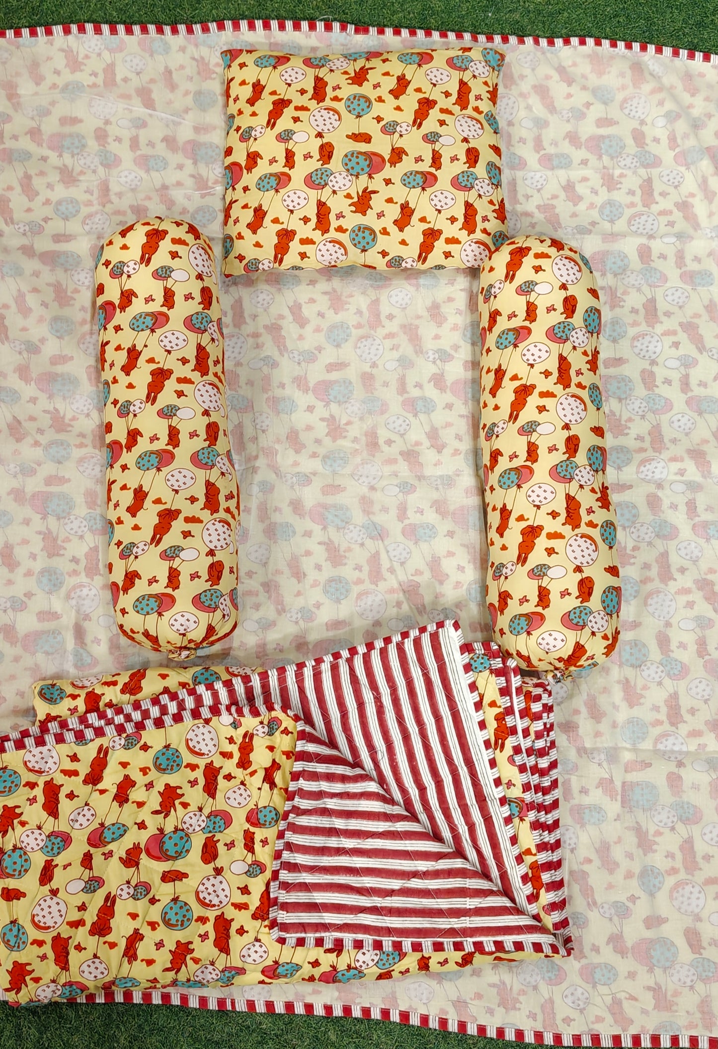 Baby bedding sets in hand block printed fine cotton - multiple prints available