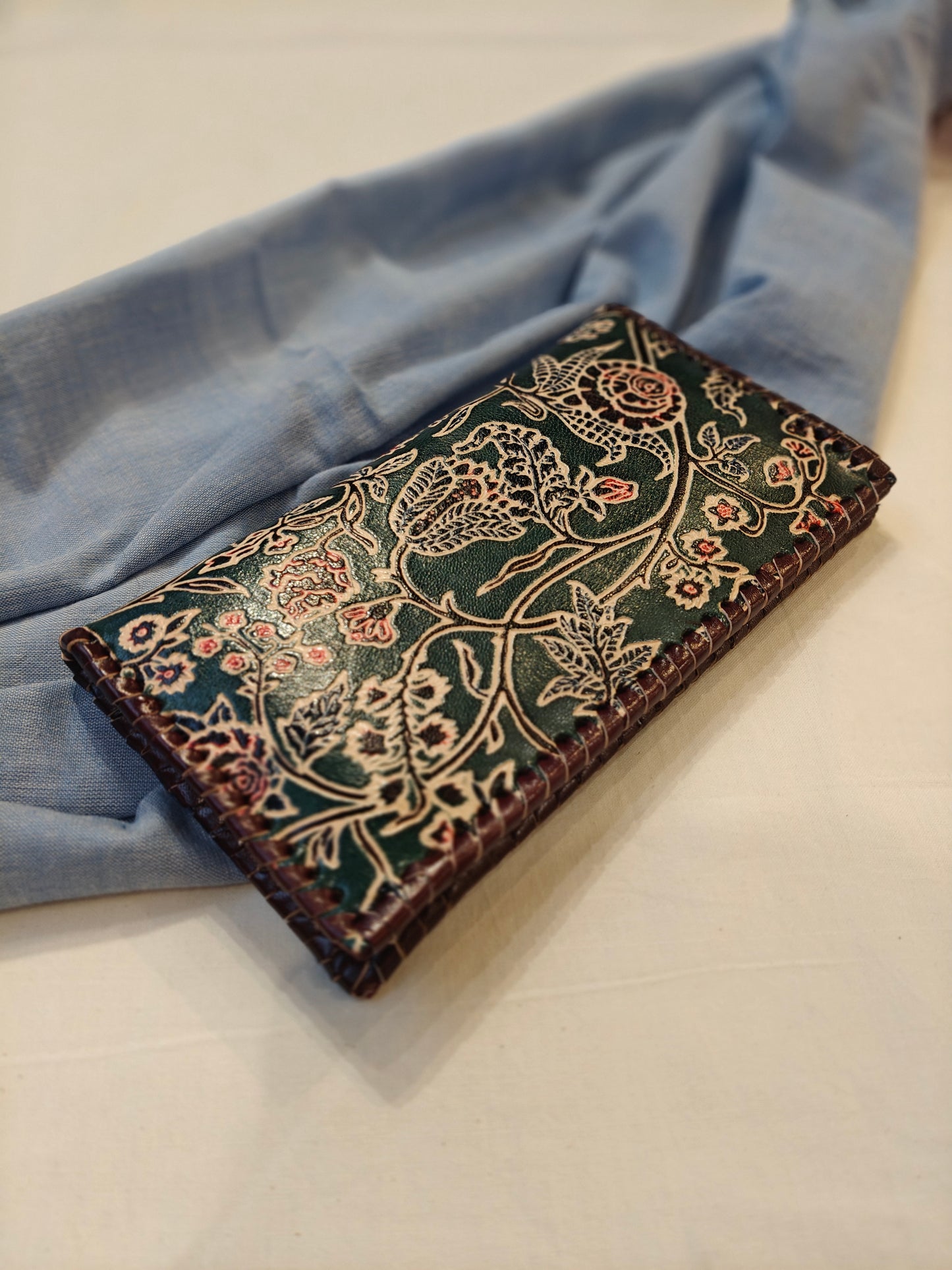 Leather hand crafted ladies wallet