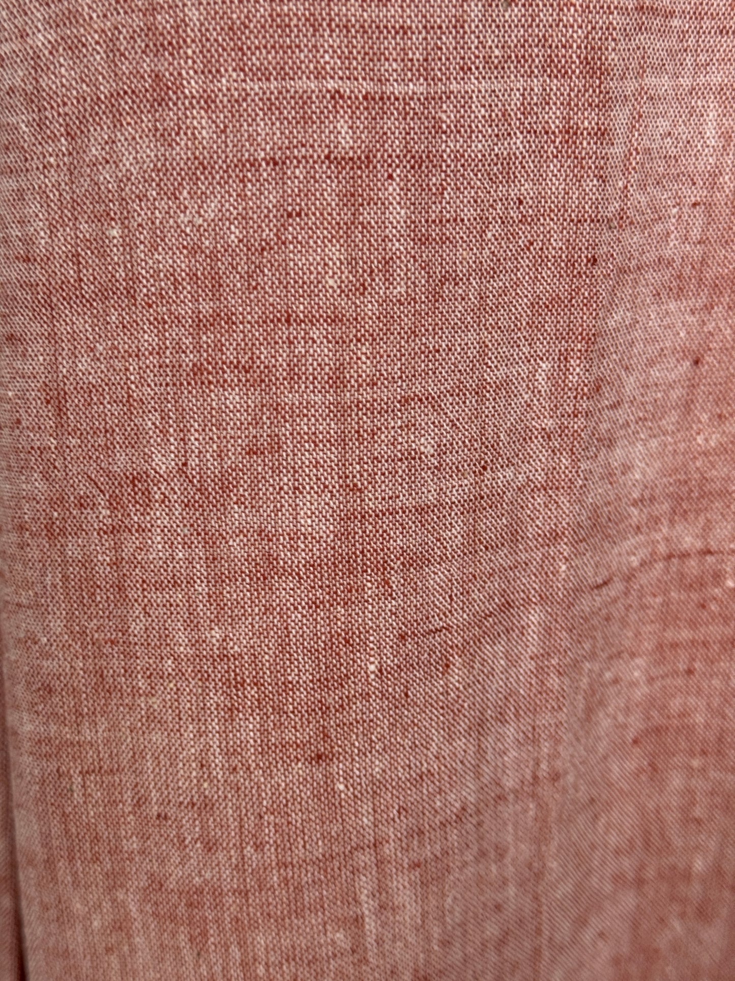 Light peachish maroon kala cotton hand woven pleated dress with mirror embroidery on yoke