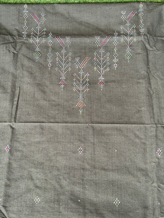 Tangaliya dot weave handwoven soft cotton unstitched kurti fabric - color and design options available