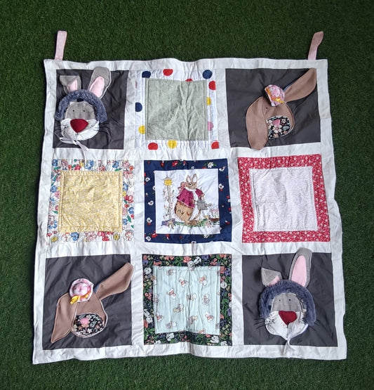 Patchwork cute hand made cotton quilts / play mats / wall decor for children - design options available