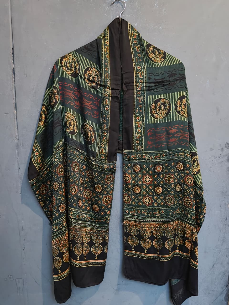 Ajrakh hand block printed soft modal stole - click to see colors and designs