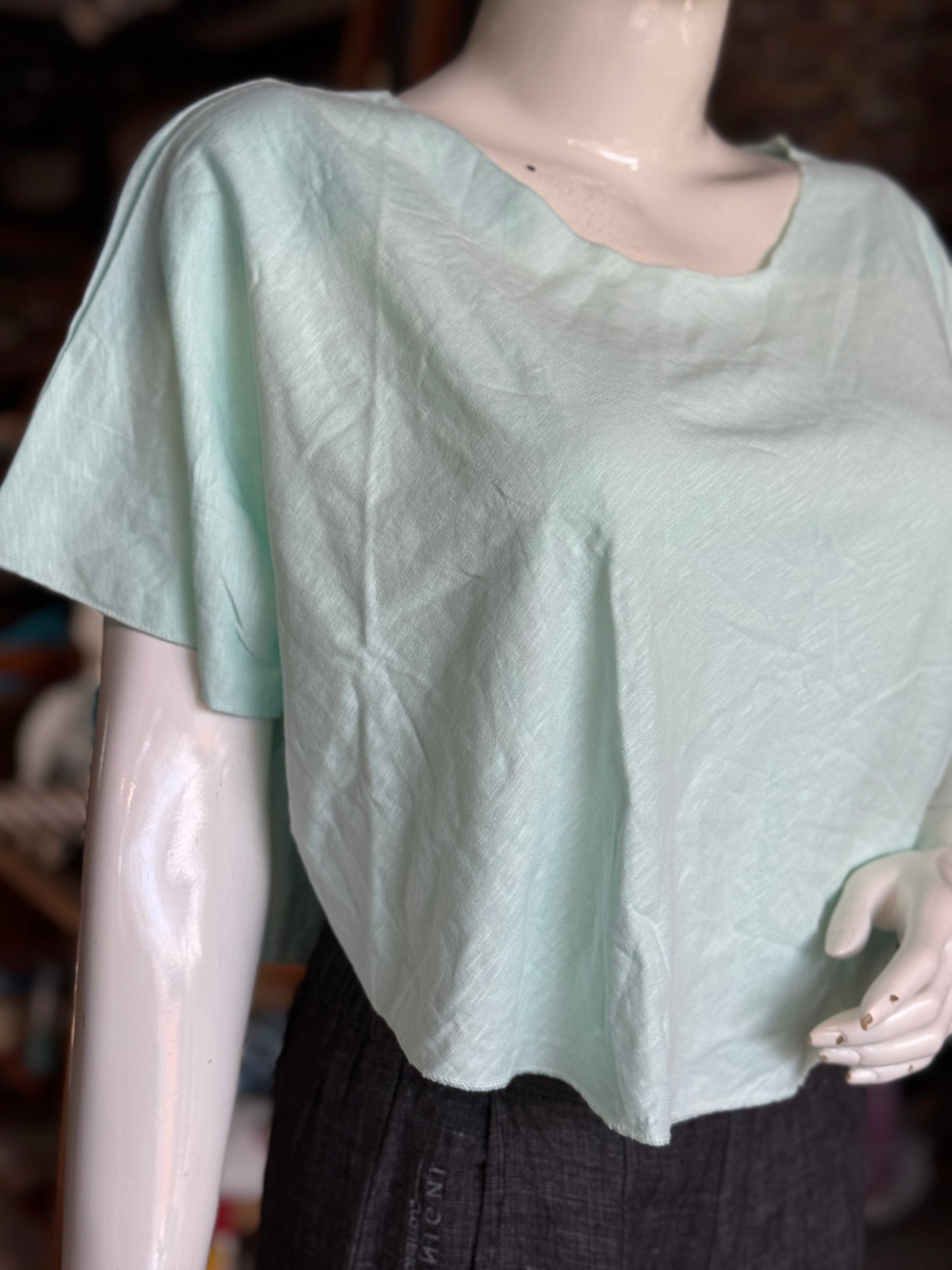 Knit cotton cape style crop top -  free size stretchable