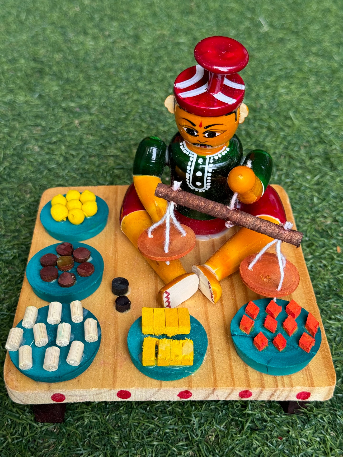 Daily life scenes Etikoppaka Wooden handicraft decor