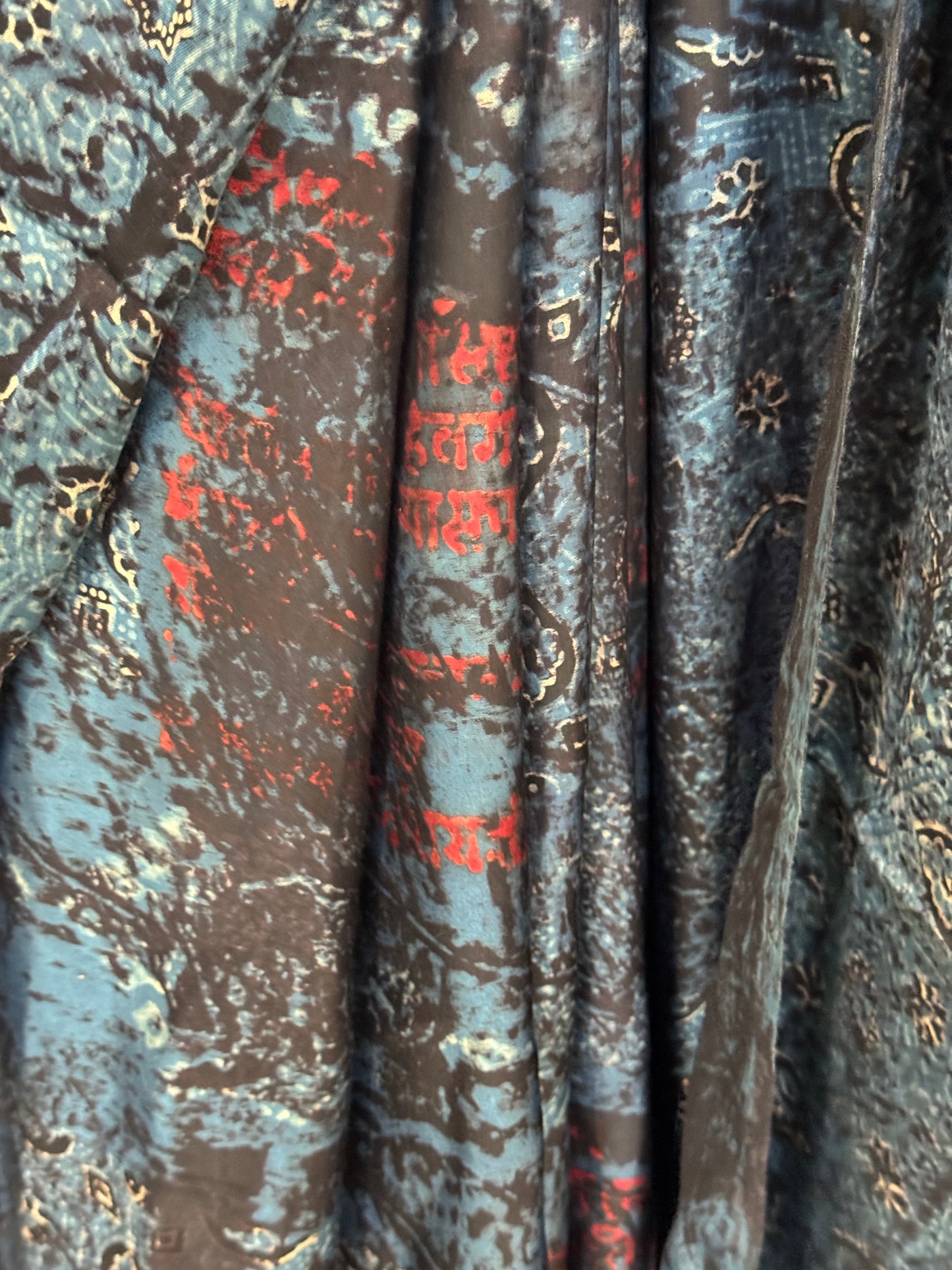 Ajrakh hand block printed soft modal saree yardage saree