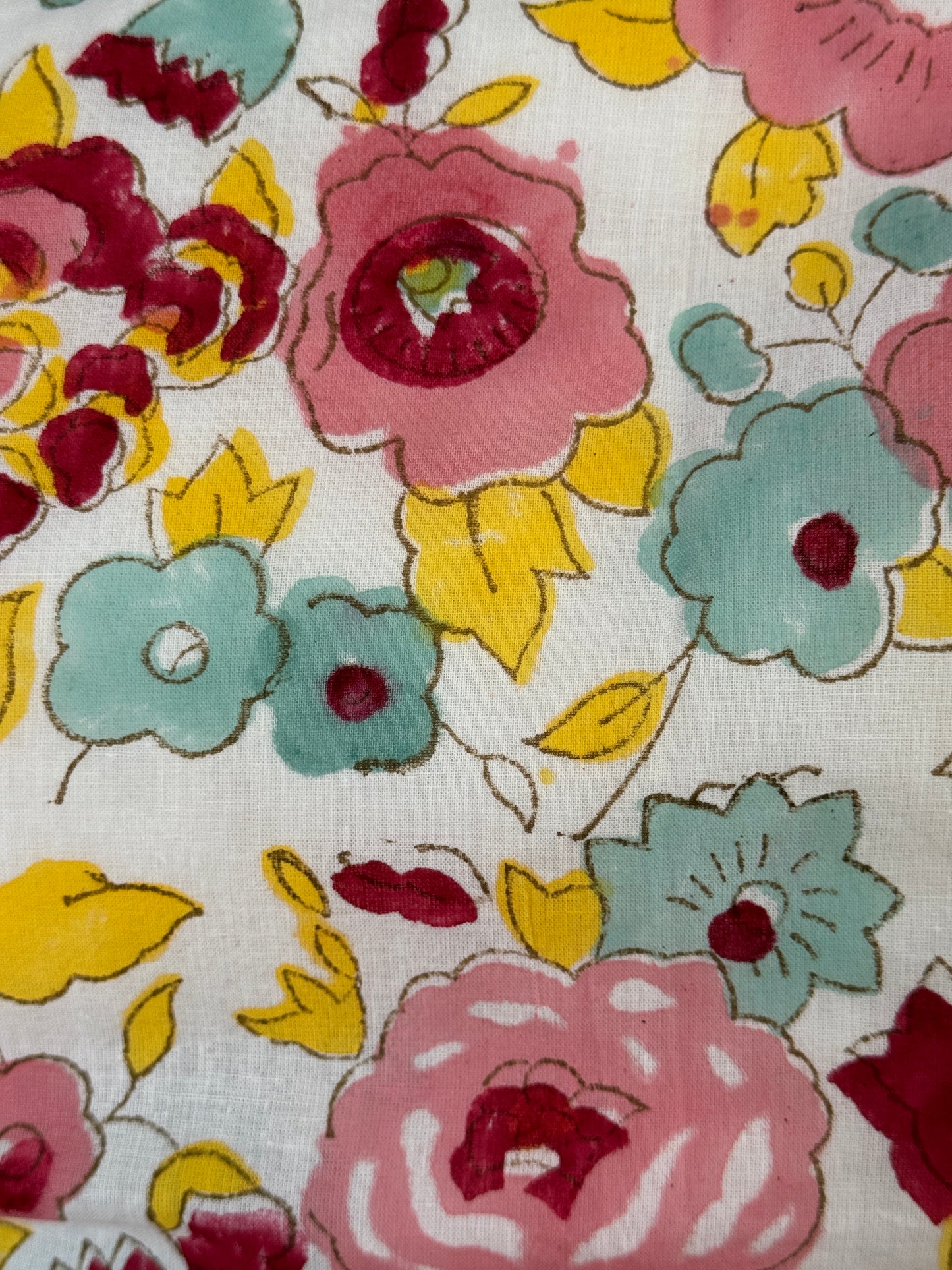 20 x 20 inch hand block printed cotton cushion cover