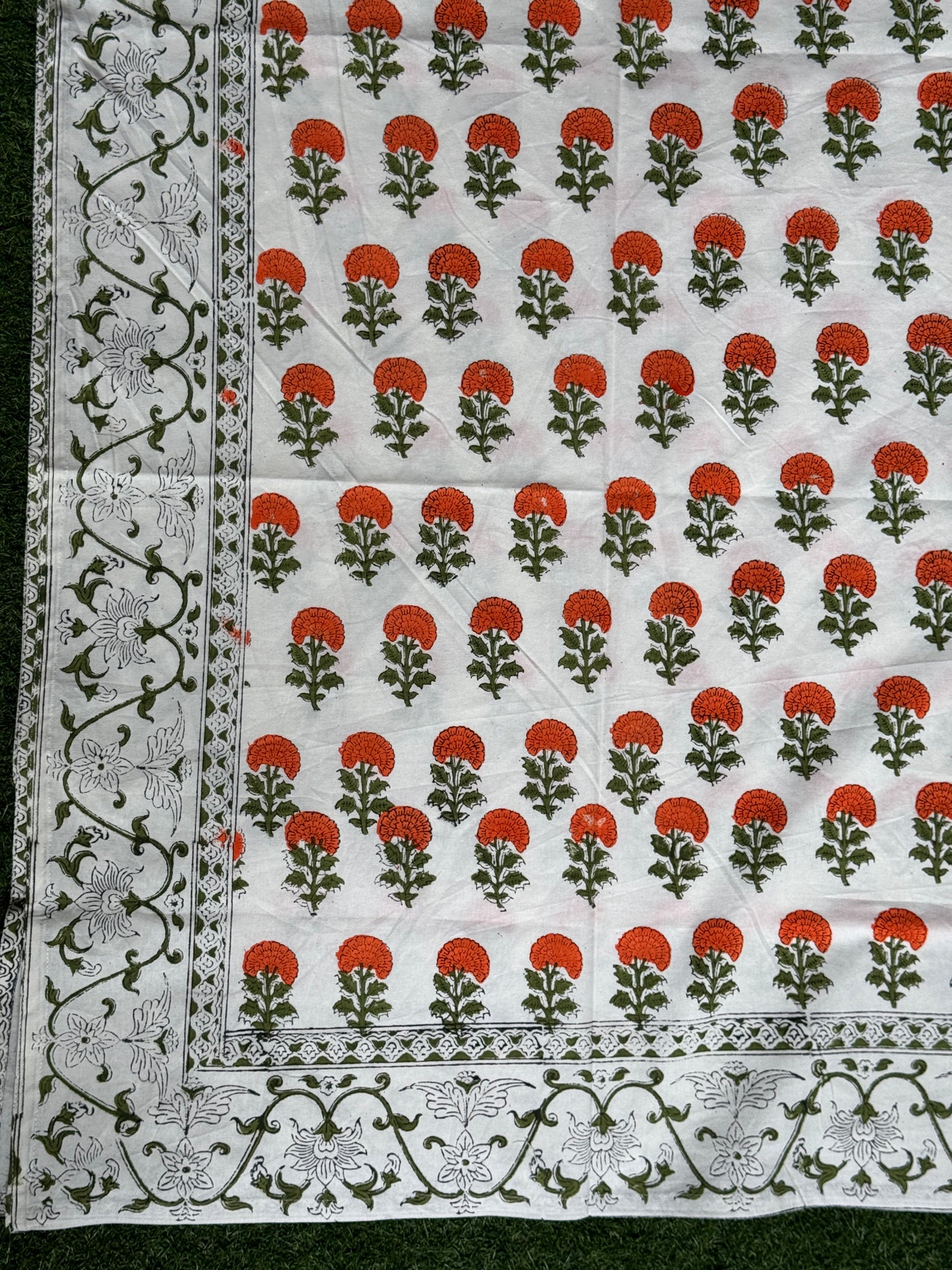 Single bedsheet / blanket in hand block printed pure cotton - multiple designs available