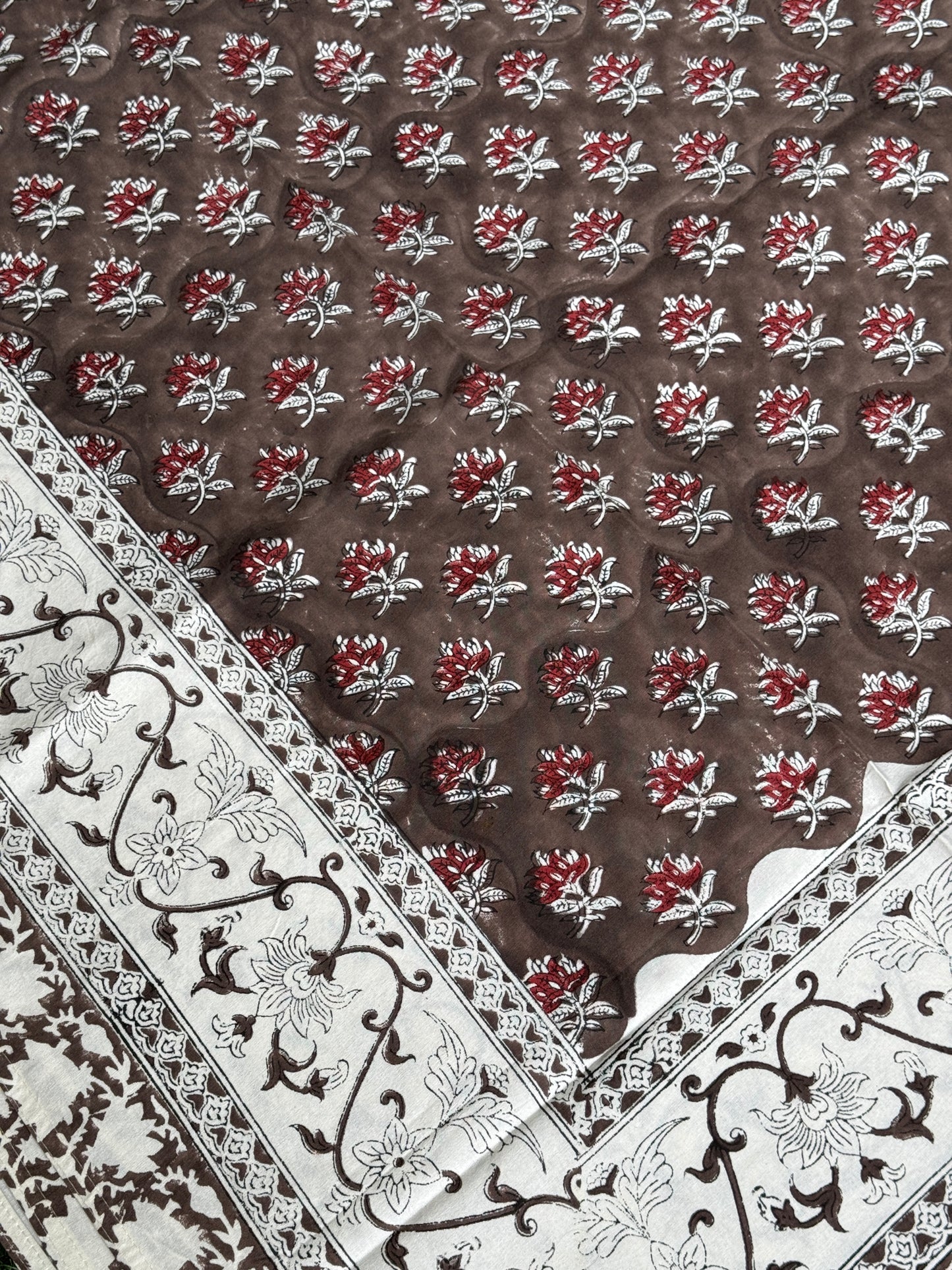 Single bedsheet / blanket in hand block printed pure cotton - multiple designs available