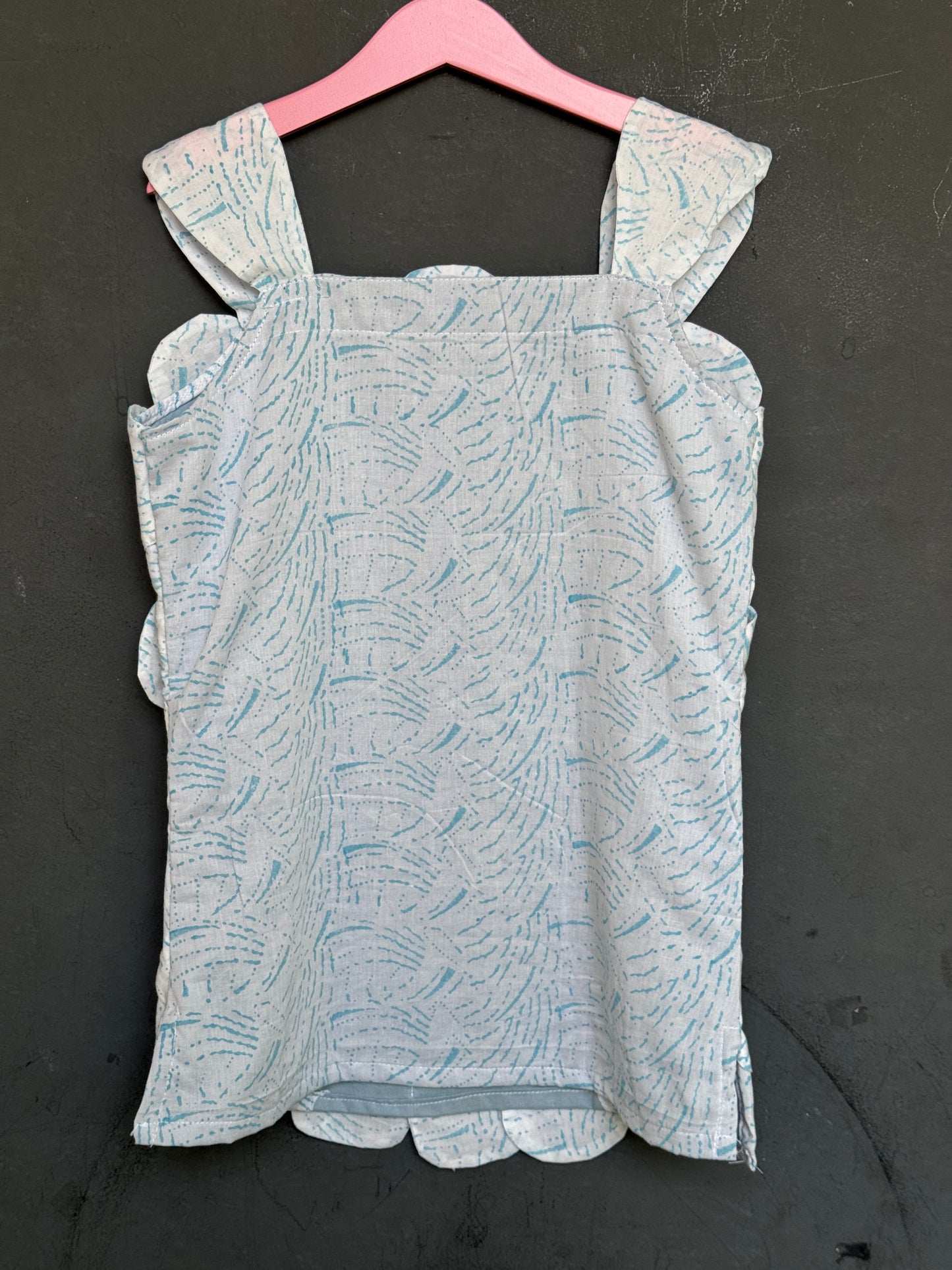 Flowers n petals - white soft cotton handblock printed top for girls
