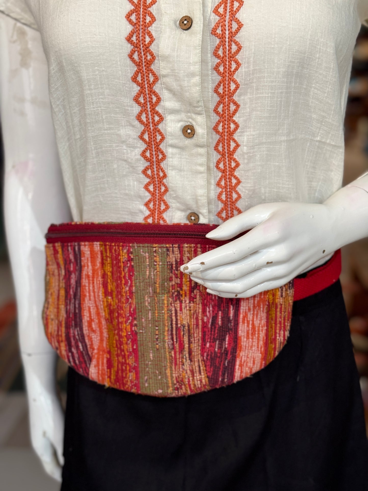 Fanny pouch in handwoven khesh - your travel buddy - multiple colors