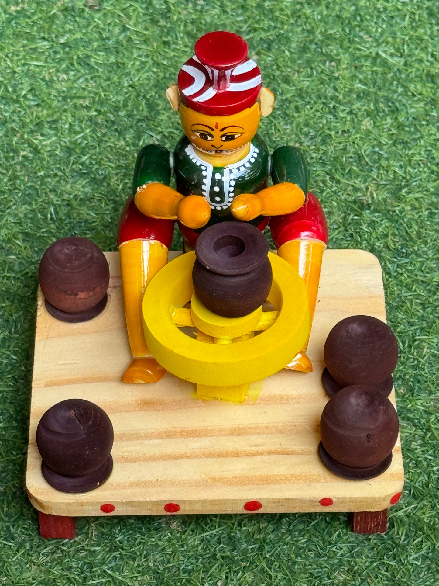 Daily life scenes Etikoppaka Wooden handicraft decor