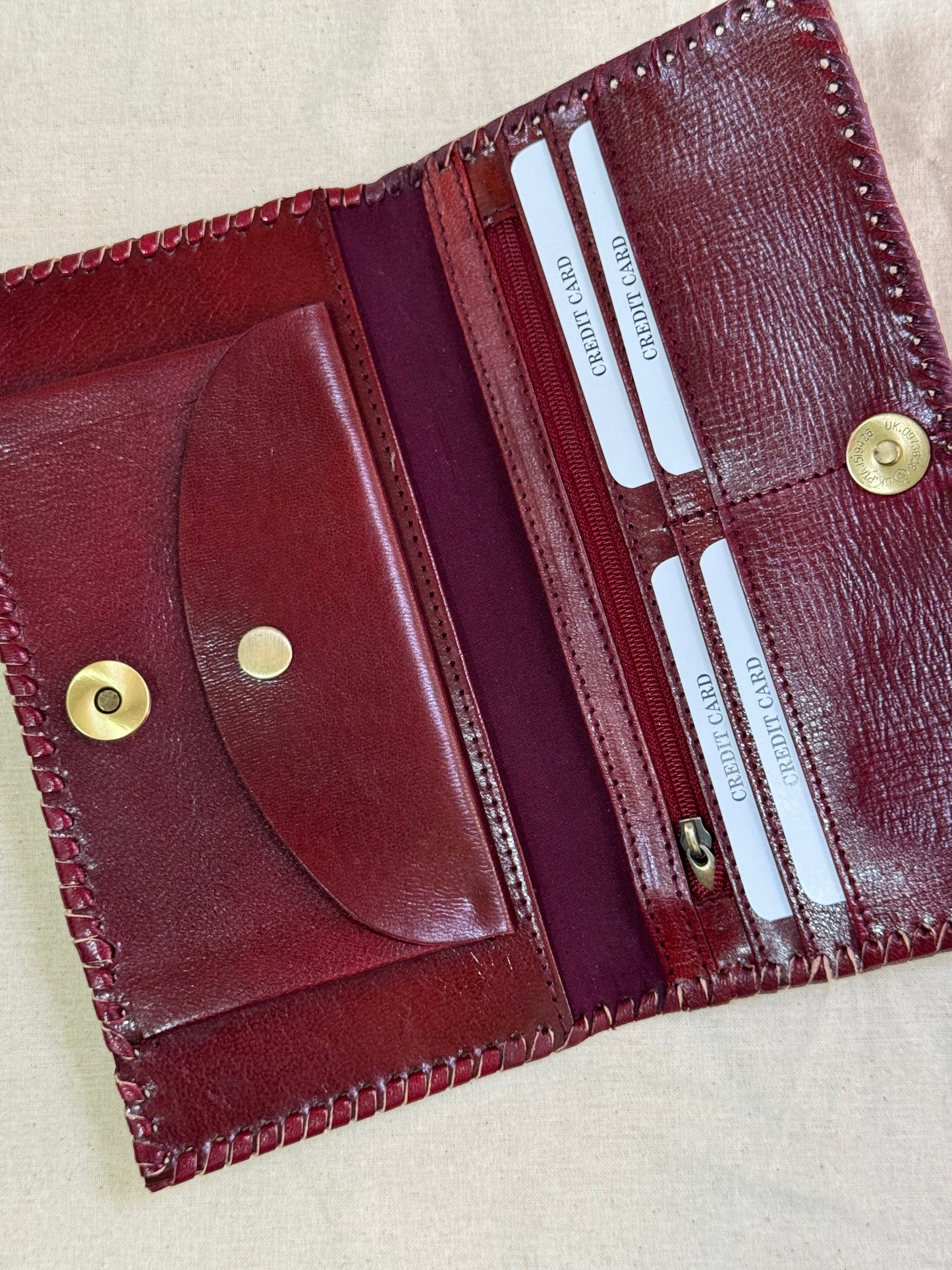 Leather hand crafted ladies wallet