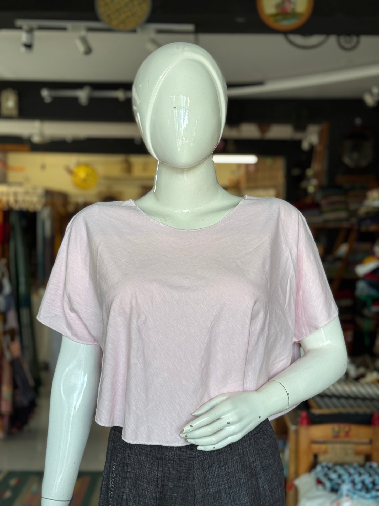 Knit cotton cape style crop top -  free size stretchable