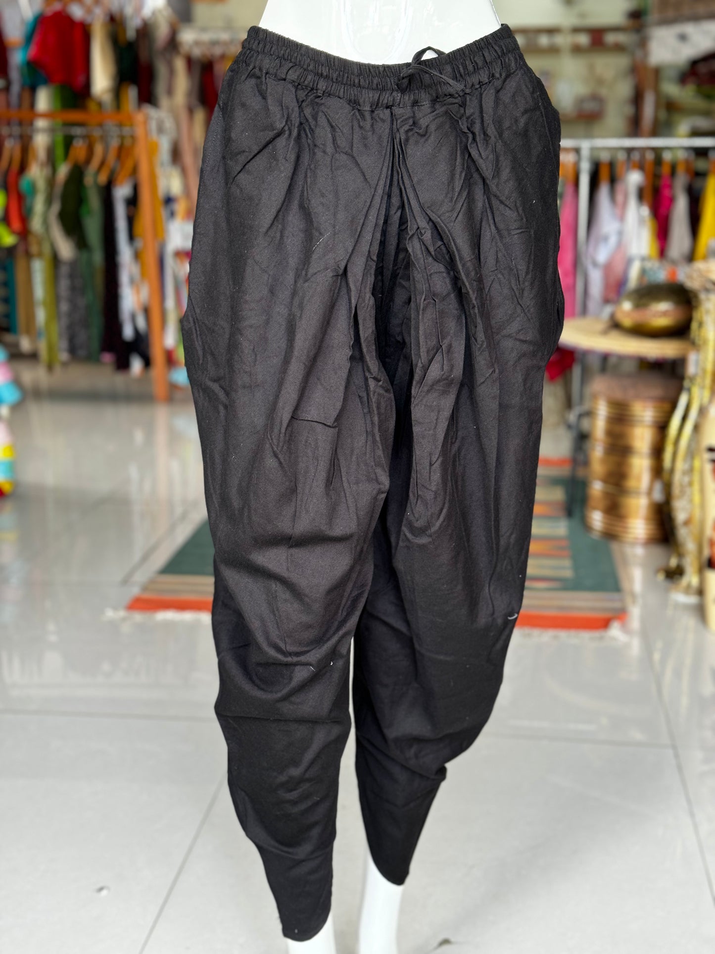 Black cotton afghan / dhoti pants