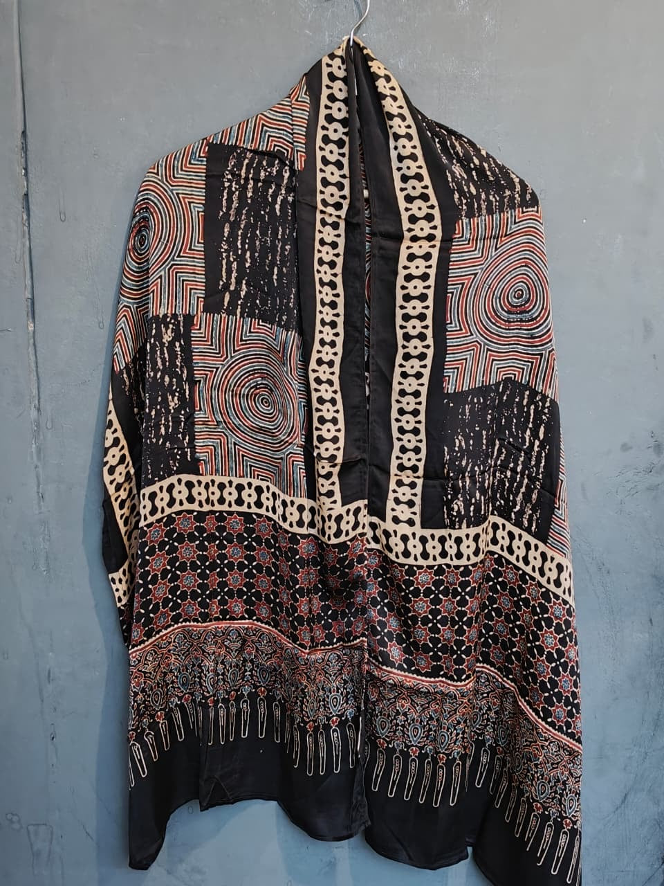 Ajrakh hand block printed soft modal stole - click to see colors and designs