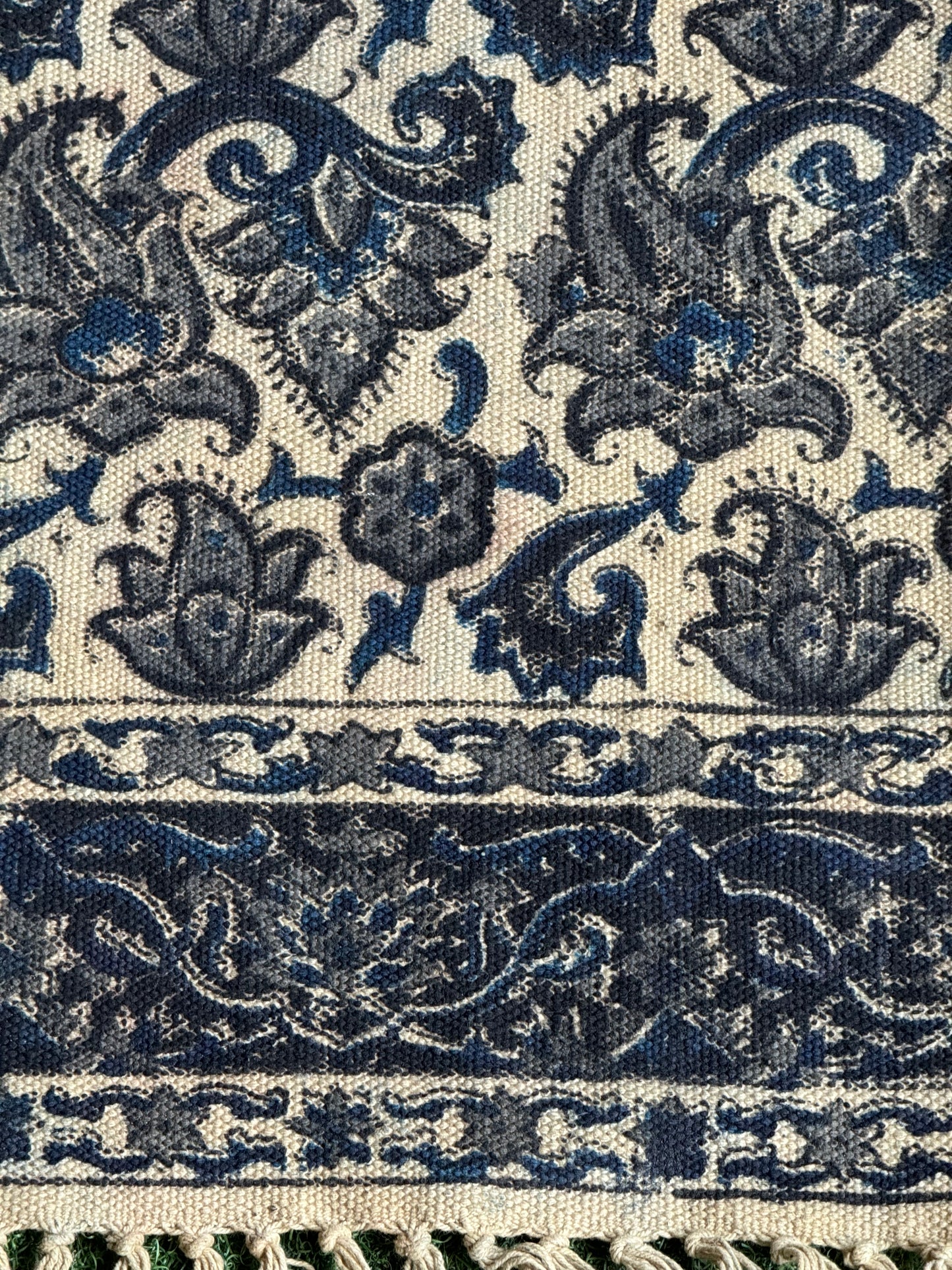 3 x 5 feet cotton Kalamkari hand block printed carpet