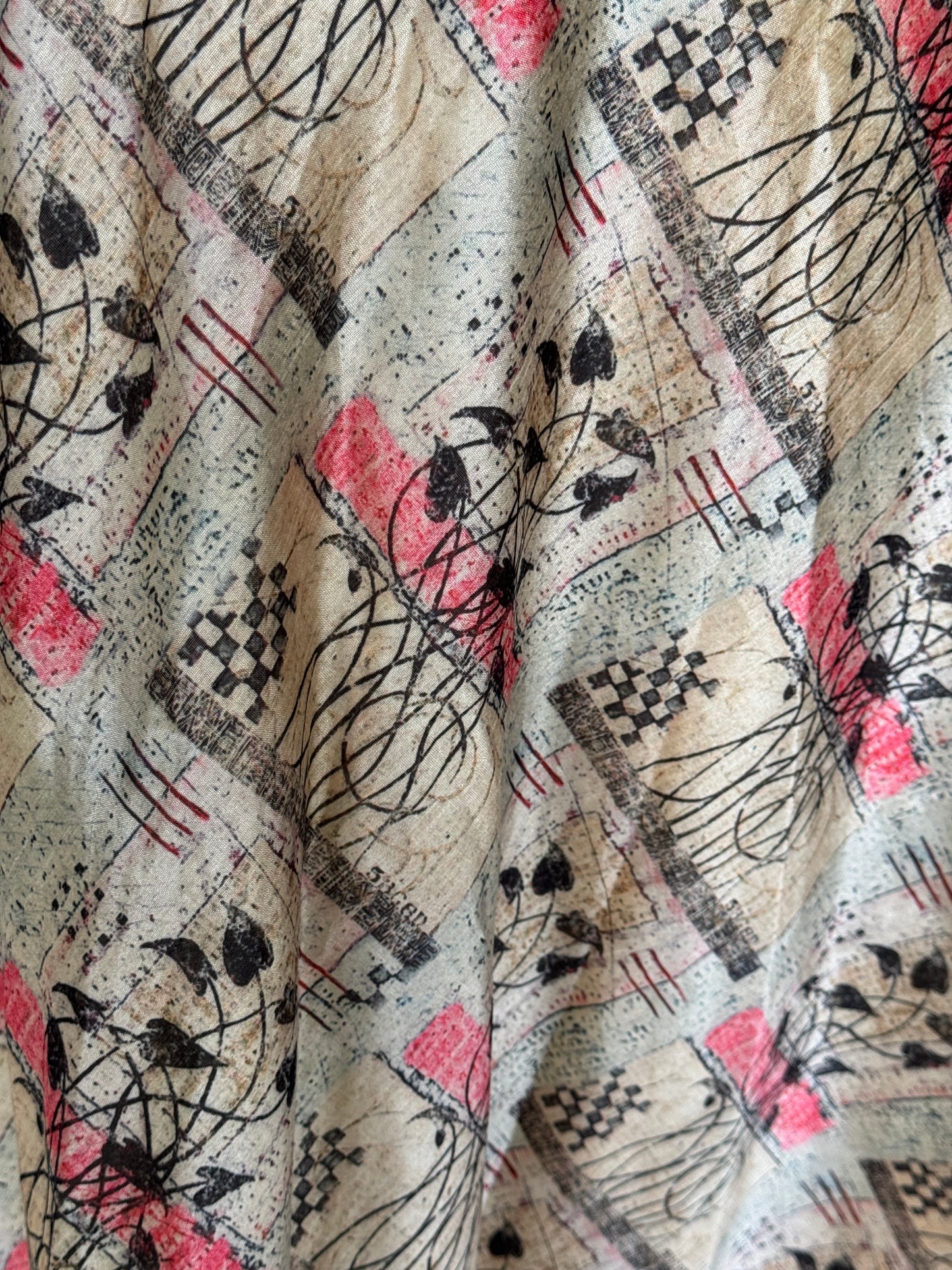 Golden beige digital print free size long skirt / lehenga