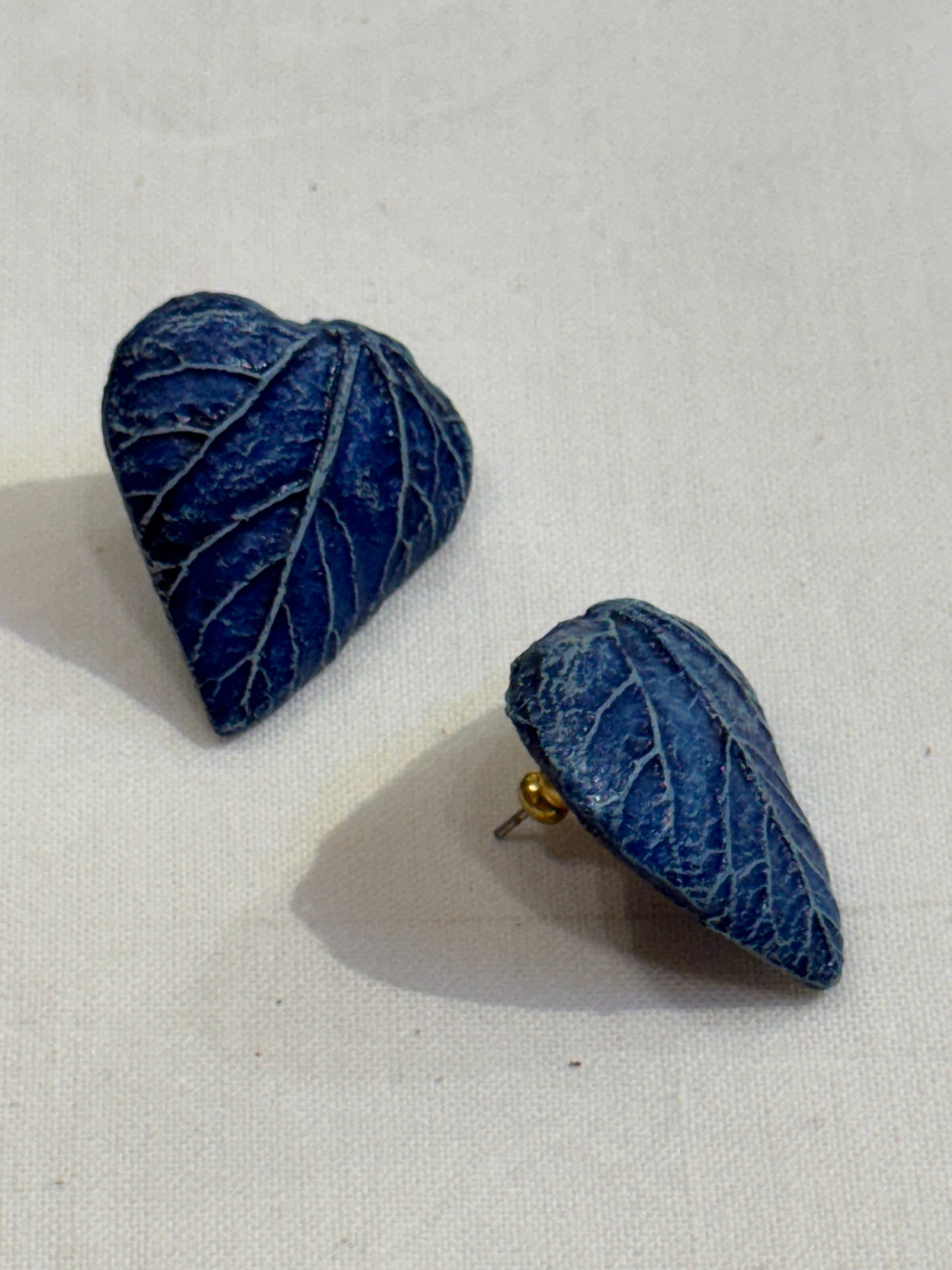 Leaves design handcrafted papier mache unique light weight earrings