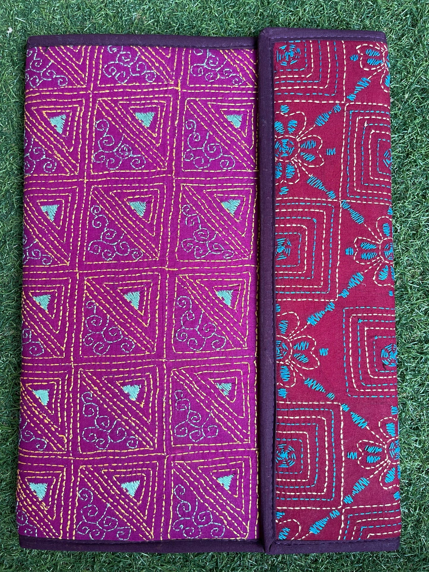 Kantha hand embroidered folder