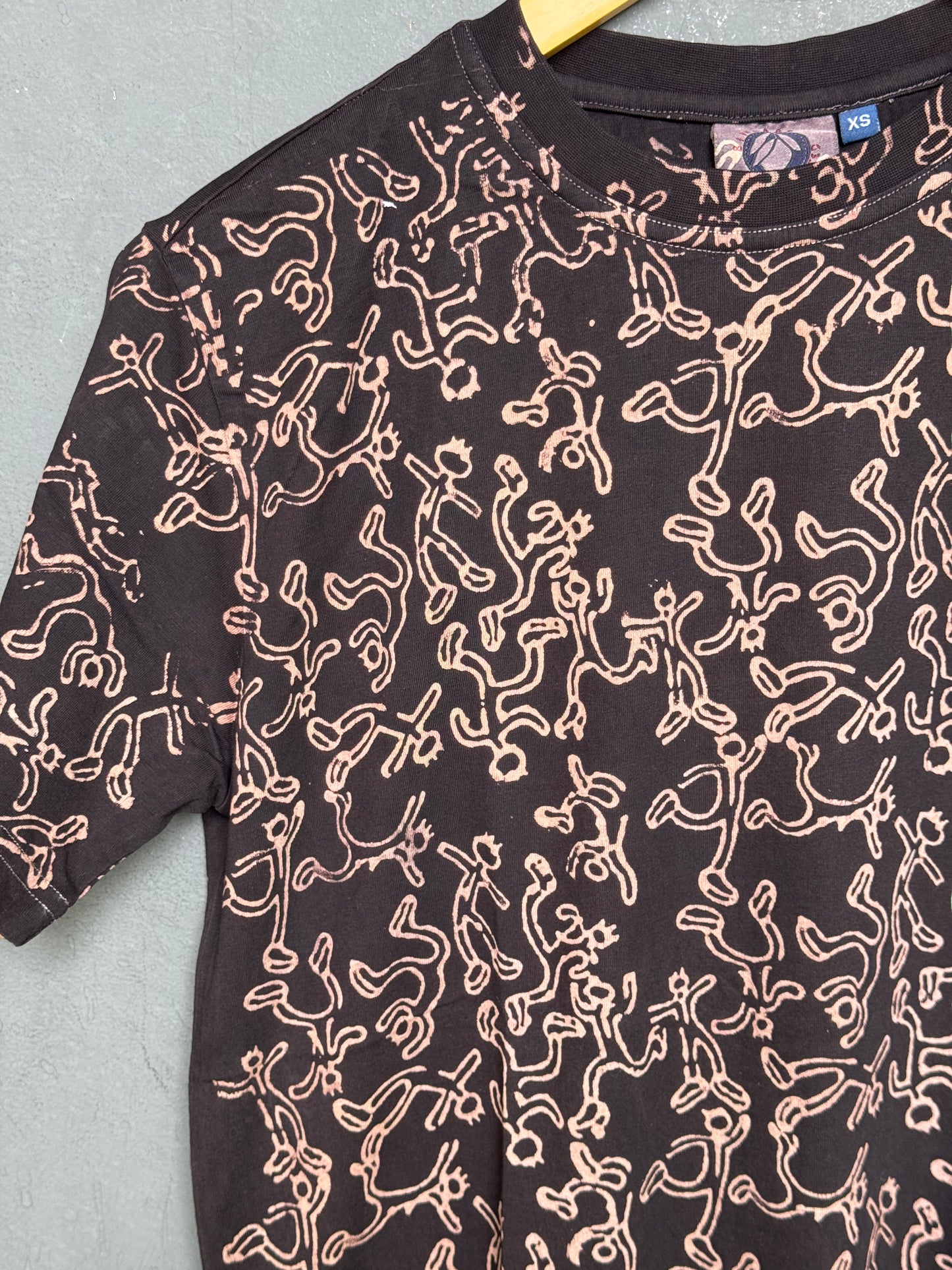 Quirky tees - hand block printed, natural dyed, mens cotton t-shirt