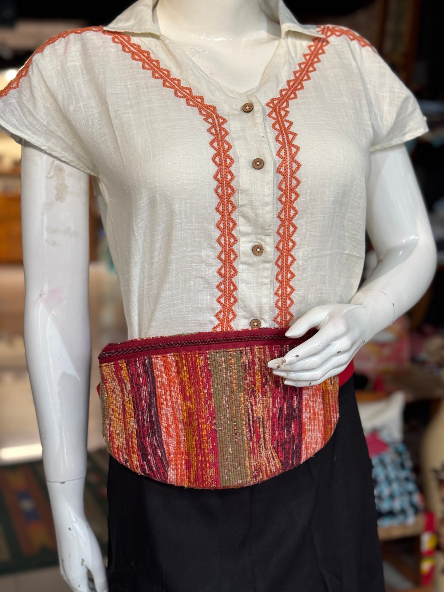 Fanny pouch in handwoven khesh - your travel buddy - multiple colors