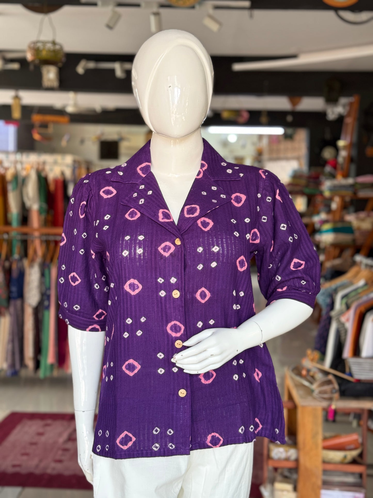 Bandini tie dye handwoven cotton shirt top