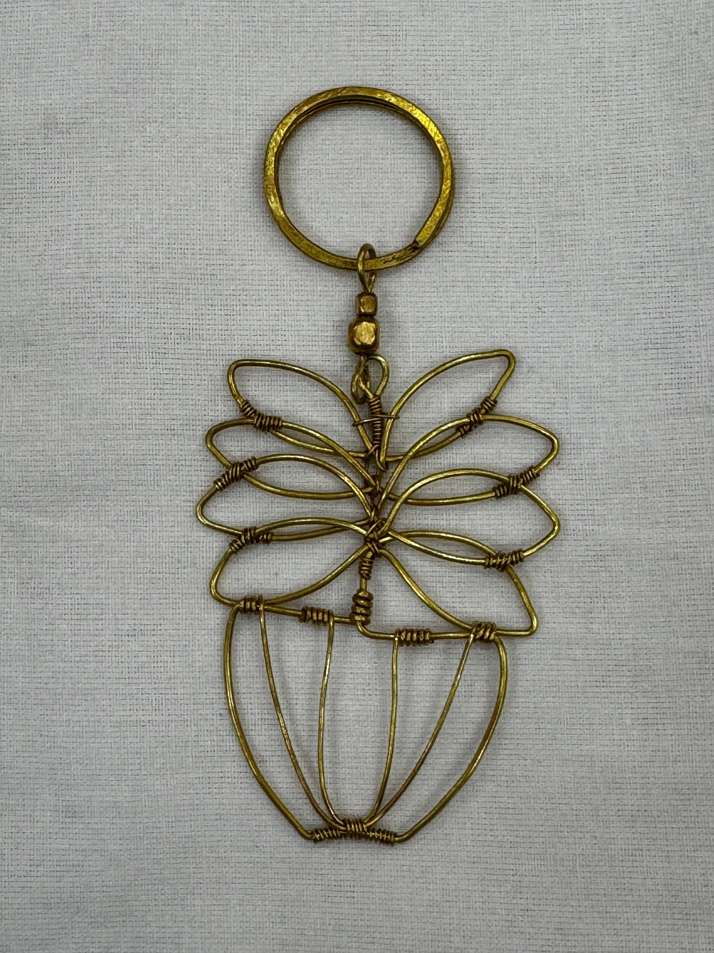 Quirky Brass key ring - handcrafted