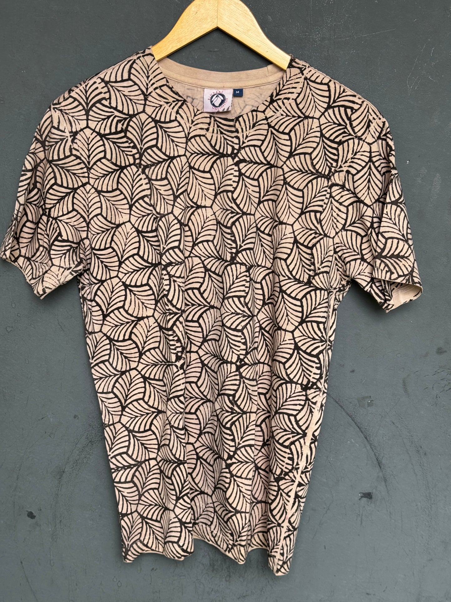 Quirky tees - hand block printed, natural dyed, mens cotton t-shirt
