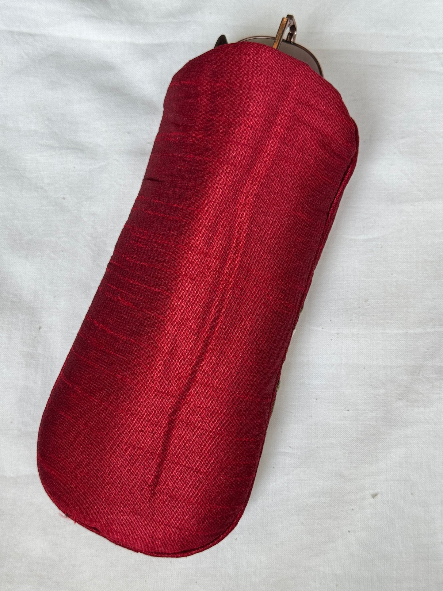 Embroidered fabric based foam lined spectacles case