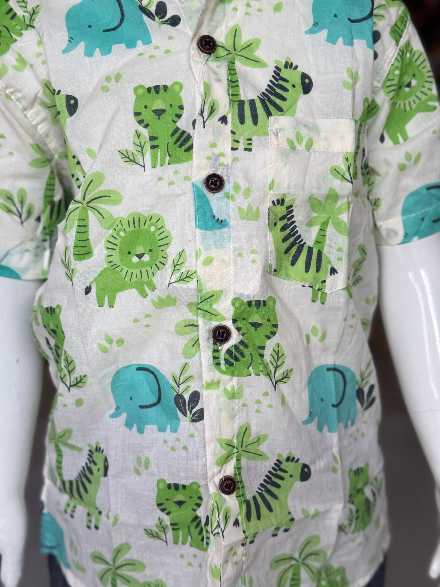 Cute prints cotton half sleeves shirt for boys - click to see prints options