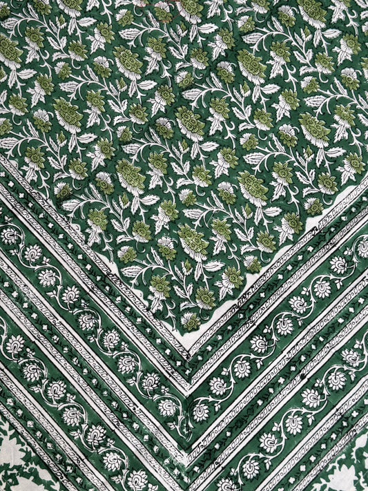 Single bedsheet / blanket in hand block printed pure cotton - multiple designs available