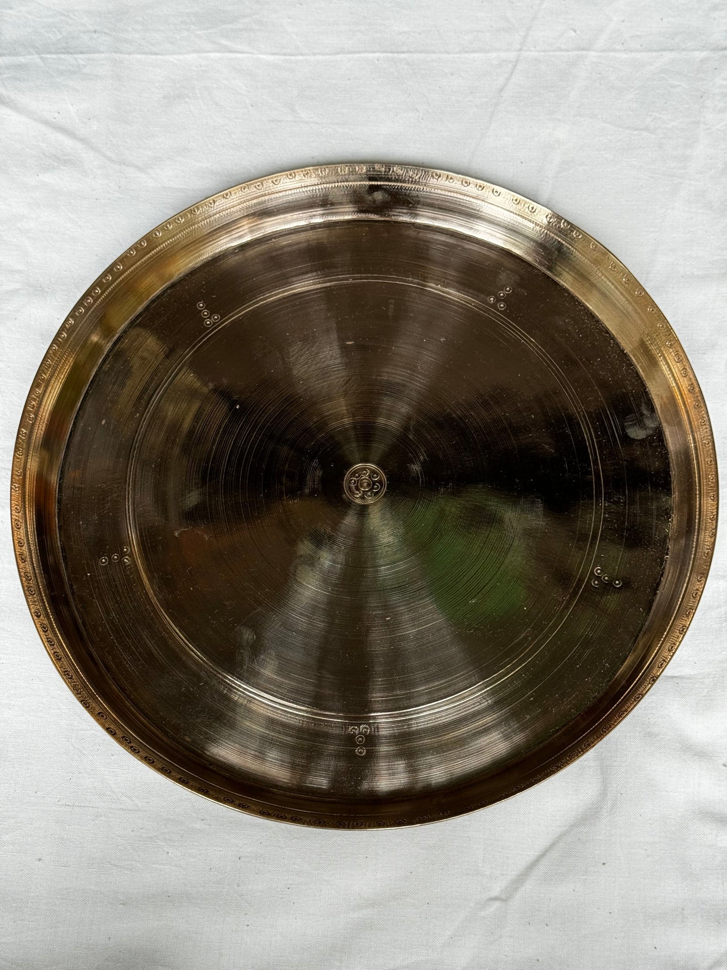 Bronze Kansa handcrafted traditional thali plate - 10.5 inches diameter