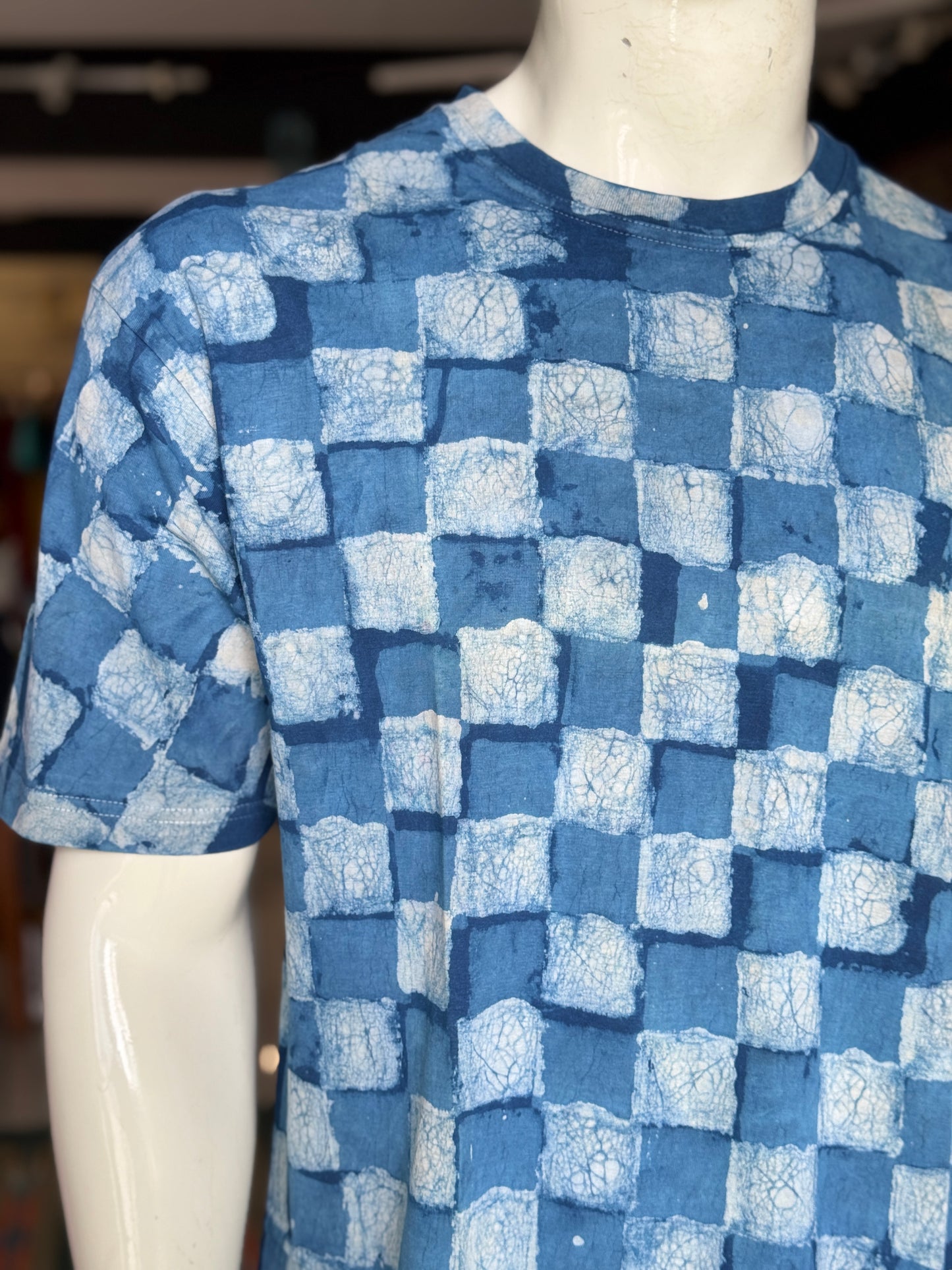 Quirky tees - hand block printed, natural dyed, mens cotton t-shirt