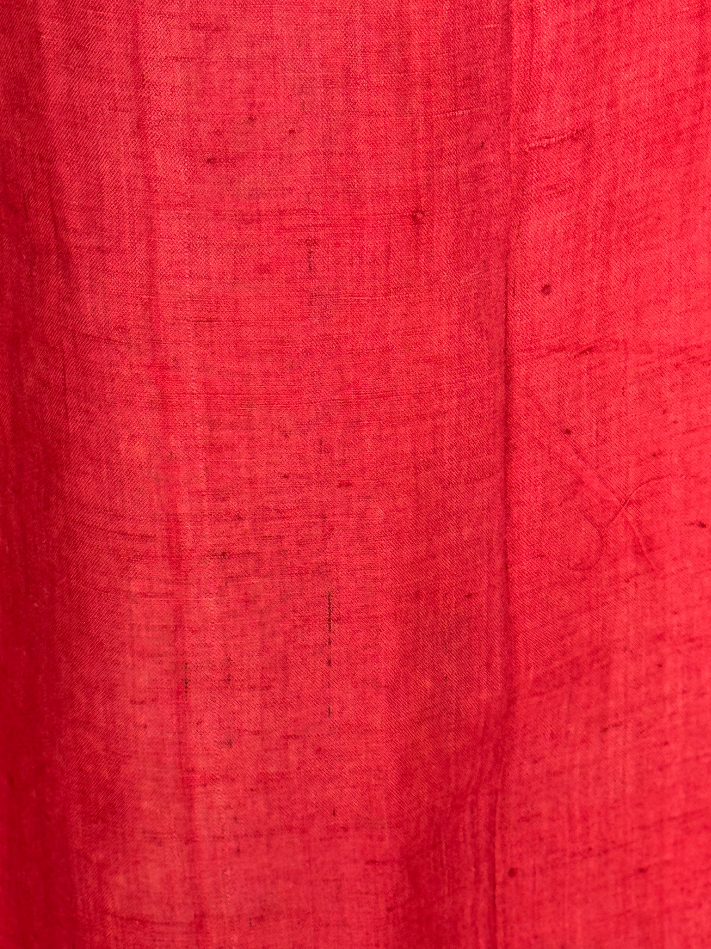 Maroon handwoven cotton A-line dress / kurti with hand embroidered appliq neck patch