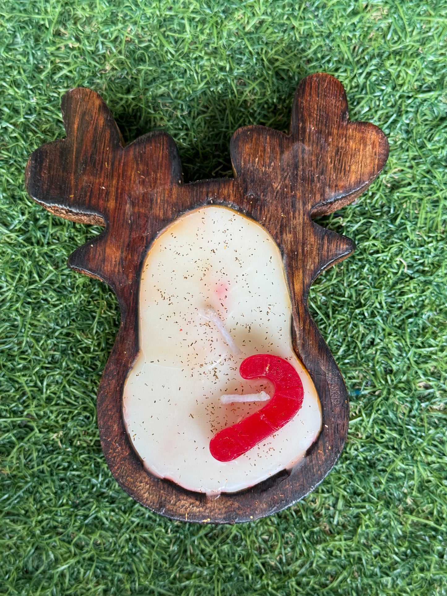 Reindeer shaped decorative candle