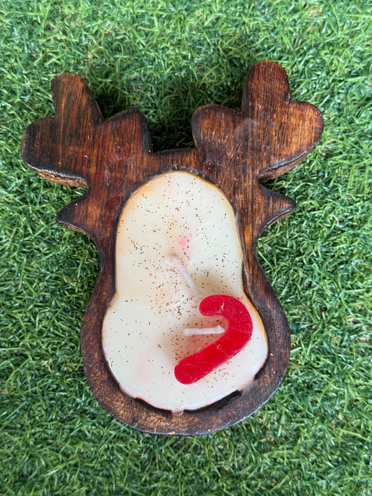 Reindeer shaped decorative candle